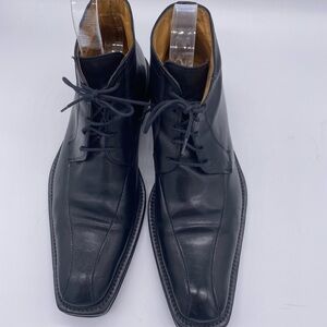 Vintage Baggat Men Black Leather Ankle Boots Size 40 EU